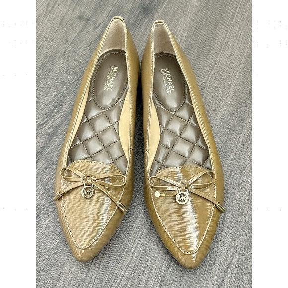 Michael Kors Leather Nancy Pointed Toe Ballet Flat Loafers Women’s Size 7.5 New - Picture 1 of 9